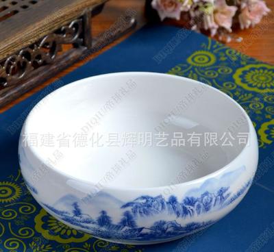 【茶洗批發(fā) 廠家334610山水圖青花瓷茶具 配件 陶瓷茶洗 】價格_廠家_圖片 -